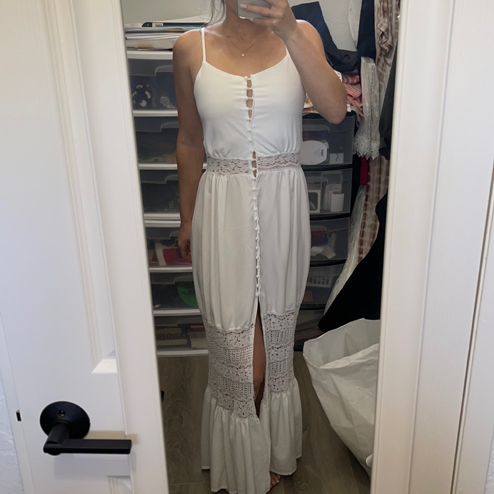 Small white Lacey maxi dress